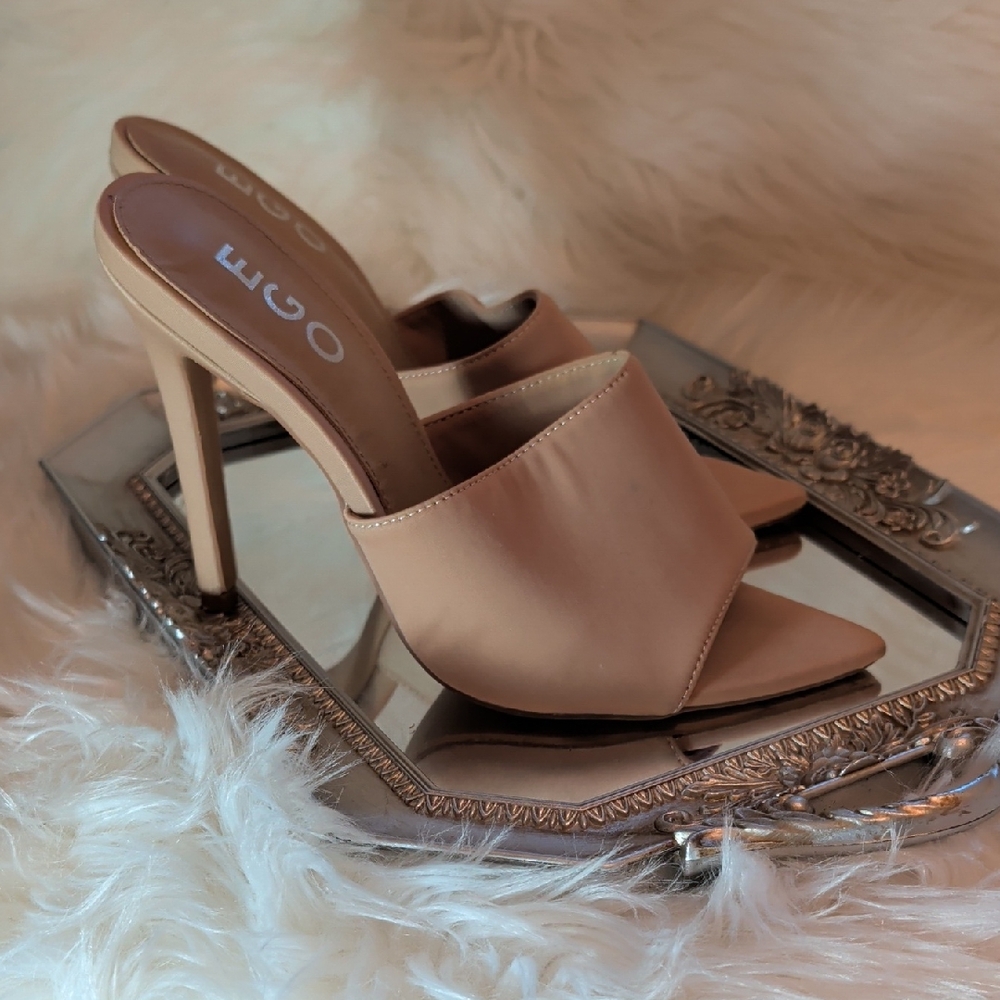 EGO Nude High Heel Mules for Women